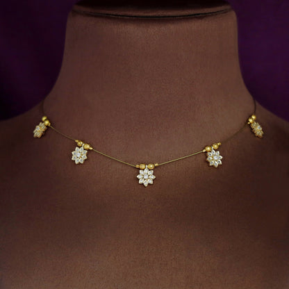 Atiksha Floral Golden String Neckpiece